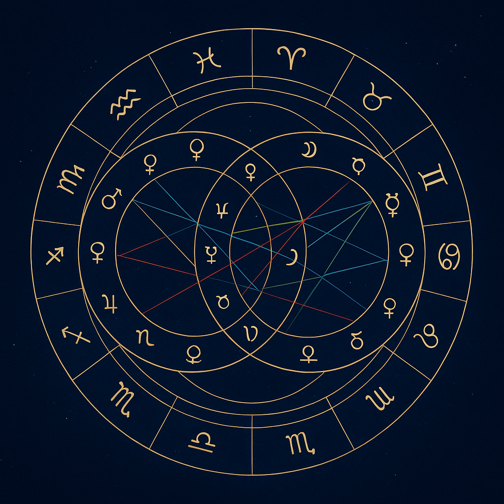 Sample transit chart showing current planetary movements